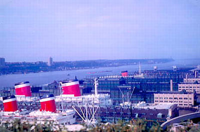 Ships docked at Hudson River Pier, New York City